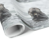 Papier Cadeau Loutre de mer adorable (Coin rond)