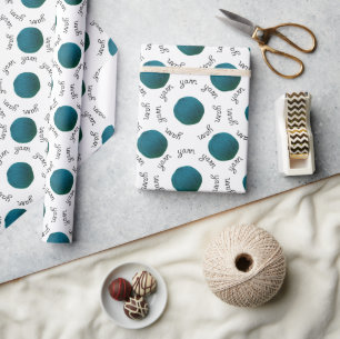 Papier Cadeau Louvain de fils ・ Boules Turquoises de fils