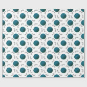 Papier Cadeau Louvain de fils ・ Boules Turquoises de fils (Plat)