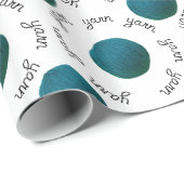 Papier Cadeau Louvain de fils ・ Boules Turquoises de fils (Coin rond)