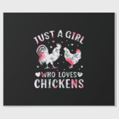 Papier Cadeau Louvain de poulet | Fille qui aime les poulets (Plat)