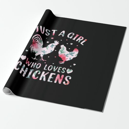 Papier Cadeau Louvain de poulet | Fille qui aime les poulets (Déroulé)