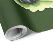 Papier Cadeau Louveteau dans le vert : (Coin rond)