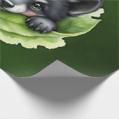 Papier Cadeau Louveteau dans le vert : (Coin)