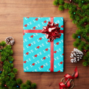 Papier Cadeau LOVE Aqua Blue