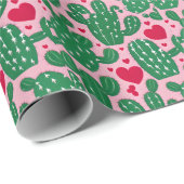 Papier Cadeau Love Cactus Motif (Coin rond)