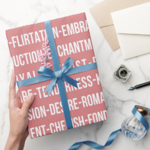 Papier Cadeau Love chaîne de mots conception de typographie