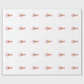 Papier Cadeau Love Christmas Bells Conception de vacances Noël (Plat)