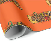 Papier Cadeau Love Citrouille Personnaliser d'automne Texte et c (Coin rond)