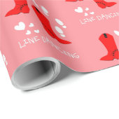 Papier Cadeau Love Country Line Dancing (Coin rond)