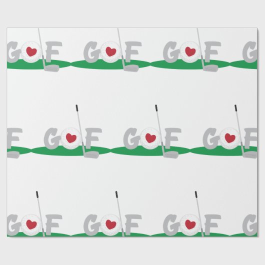 Papier Cadeau Love Golf (Plat)