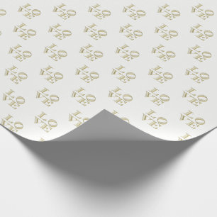 Papier Cadeau LOVE Graphic Text - Faux Gold
