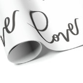 Papier Cadeau Love HandLettering Calligraphy (Coin rond)