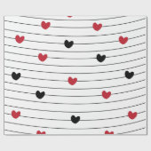 Papier Cadeau Love Heart and Stripes Motif (Plat)