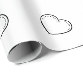 Papier Cadeau Love Heart Black Valentine's (Coin rond)