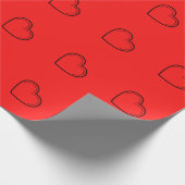 Papier Cadeau Love Heart Black Valentine's Wrapping Papier (Coin)