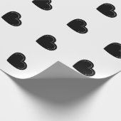 Papier Cadeau Love Heart Black Valentine's Wrapping Papier (Coin)