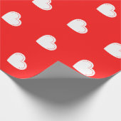 Papier Cadeau Love Heart White Valentine's Wrapping Paper (Coin)
