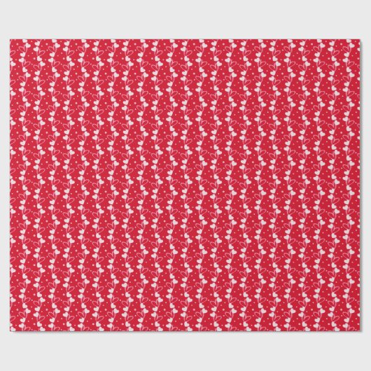 Papier Cadeau Love Hearts Doddles, Red, Wrapping Paper (Plat)
