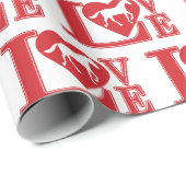 Papier Cadeau Love Horses, I Love Horses (Coin rond)