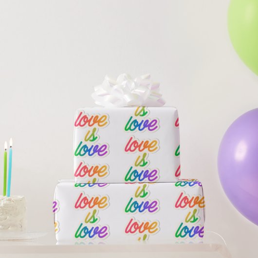 Papier Cadeau Love Is Love LGBT Wrapping Paper - Rainbow Pride (Cadeaux de fête)