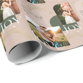 Papier Cadeau Love Joy Grateful For You Modern Photo Collage (Coin rond)