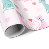 Papier Cadeau Love Kitties (Coin rond)