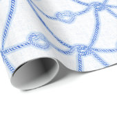 Papier Cadeau Love Knots Blue Rope Wrapper Papier (Coin rond)