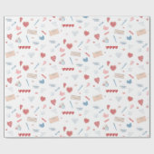 Papier Cadeau Love Lettres Valentine papeterie Valetines Day (Plat)