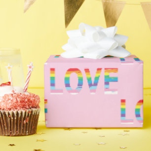 Papier Cadeau LOVE LGBTQIA Arc-en-ciel, lettre de fierté Cool