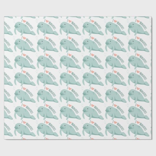 Papier Cadeau Love Manatees (Plat)