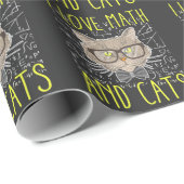 Papier Cadeau Love Math et Chats Mathematicique Nerd (Coin rond)