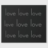 Papier Cadeau Love More (noir) Papier à envelopper (Plat)