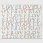 Papier Cadeau LOVE - papier d'emballage coloré (Plat)