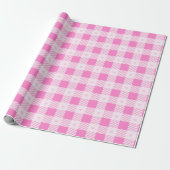 Papier Cadeau Love Plaid Collection rose moderne (Déroulé)
