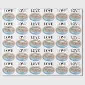 Papier Cadeau Love Rainbow Noah's Ark personnalisé Nom (Plat)