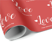 Papier Cadeau Love Red Happy Valentine's Day (Coin rond)