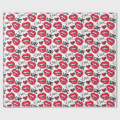 Papier Cadeau Love Red Lips (Plat)