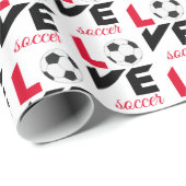Papier Cadeau Love soccer (Coin rond)