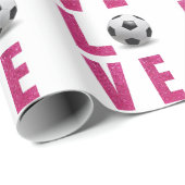 Papier Cadeau Love Soccer (Coin rond)