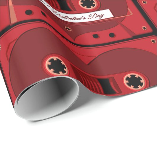 Papier Cadeau Love Songs Mix Tape Wrapper Papier (Coin rond)