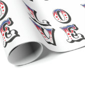 Papier Cadeau Love - Vintage Circus Carnival Style (Coin rond)