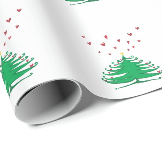Papier Cadeau Love X-mas Tree Papier d'enveloppement de matte, 3 (Coin rond)