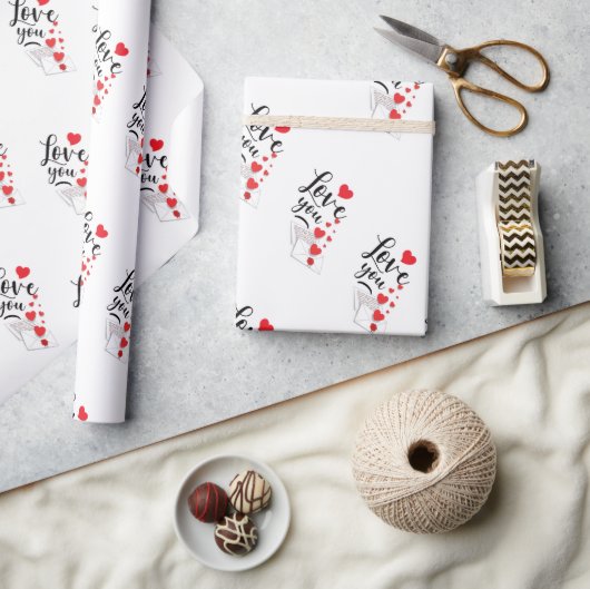 Papier Cadeau Love You (Artisanat)