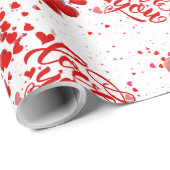 Papier Cadeau Love You Wrapping Paper (Coin rond)