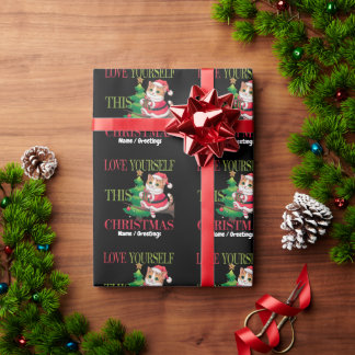 Papier Cadeau  Love Yourself This Christmas Cute Cat Holiday