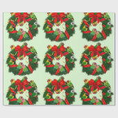 Papier Cadeau Lovebirds Birdoré couronne de Noël (Plat)