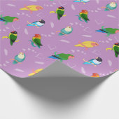Papier Cadeau Lovebirds of Rainbow Colors Motif (Coin)