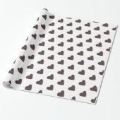 Papier Cadeau Lovely Black Hearts Motif (Déroulé)
