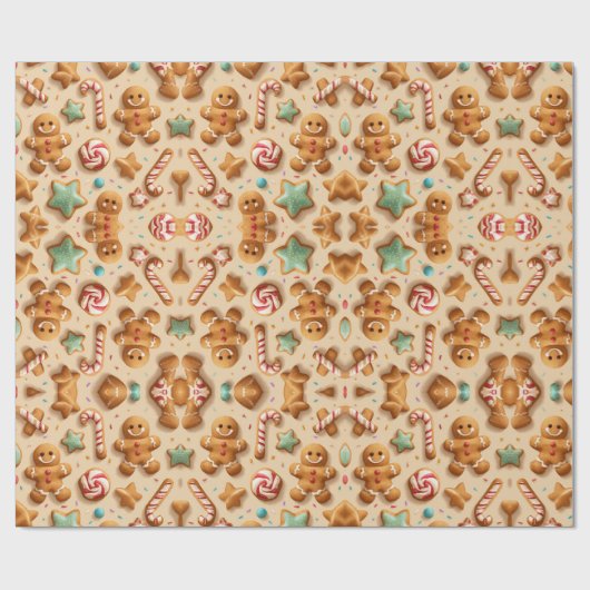 Papier Cadeau lovely ginger bread design (Plat)